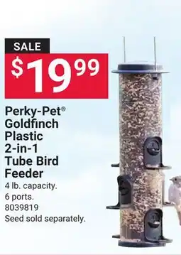 Ace Hardware Perky-Pet Goldfinch Plastic 2-in-1 Tube Bird Feeder offer