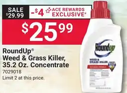 Ace Hardware RoundUp Weed & Grass Killer, 35.2 Oz. Concentrate offer