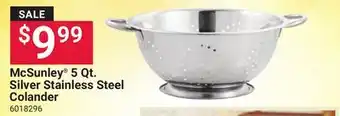 Ace Hardware McSunley 5 Qt. Silver Stainless Steel Colander offer