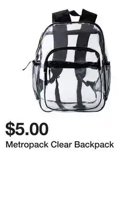 Five Below Metropack Clear Backpack offer