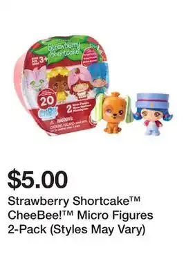 Five Below Strawberry Shortcake CheeBee! Micro Figures 2-Pack (Styles May Vary) offer