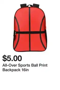 Five Below All-Over Sports Ball Print Backpack 16in offer