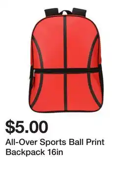 Five Below All-Over Sports Ball Print Backpack 16in offer