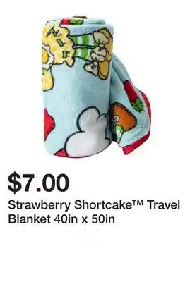 Five Below Strawberry Shortcake Travel Blanket 40in x 50in offer
