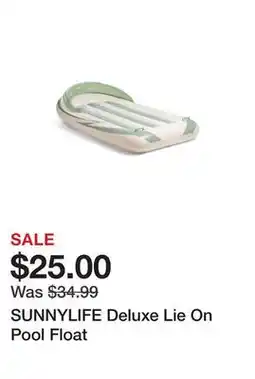 Marshalls SUNNYLIFE Deluxe Lie On Pool Float offer