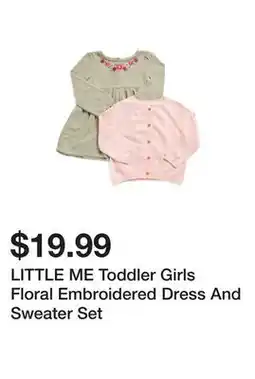 Marshalls LITTLE ME Toddler Girls Floral Embroidered Dress And Sweater Set offer