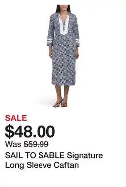 Marshalls SAIL TO SABLE Signature Long Sleeve Caftan offer