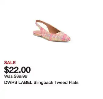 Marshalls DWRS LABEL Slingback Tweed Flats offer