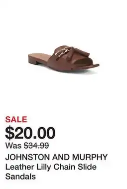 Marshalls JOHNSTON AND MURPHY Leather Lilly Chain Slide Sandals offer