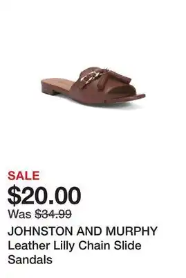 Marshalls JOHNSTON AND MURPHY Leather Lilly Chain Slide Sandals offer