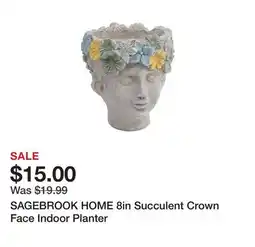 Marshalls SAGEBROOK HOME 8in Succulent Crown Face Indoor Planter offer