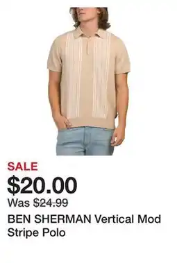 Marshalls BEN SHERMAN Vertical Mod Stripe Polo offer