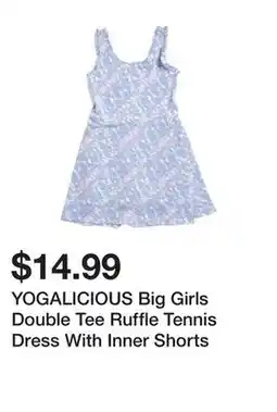 Marshalls YOGALICIOUS Big Girls Double Tee Ruffle Tennis Dress With Inner Shorts offer