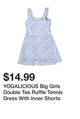Marshalls YOGALICIOUS Big Girls Double Tee Ruffle Tennis Dress With Inner Shorts offer