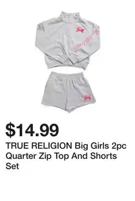 Marshalls TRUE RELIGION Big Girls 2pc Quarter Zip Top And Shorts Set offer
