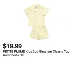 Marshalls PETITE PLUME Kids 2pc Gingham Classic Top And Shorts Set offer