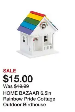 Marshalls HOME BAZAAR 6.5in Rainbow Pride Cottage Outdoor Birdhouse offer