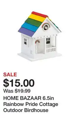Marshalls HOME BAZAAR 6.5in Rainbow Pride Cottage Outdoor Birdhouse offer