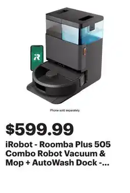 Best Buy iRobot - Roomba Plus 505 Combo Robot Vacuum & Mop + AutoWash Dock - Black offer
