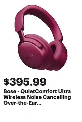 Best Buy Bose - QuietComfort Ultra Wireless Noise Cancelling Over-the-Ear Headphones - Deep Plum offer