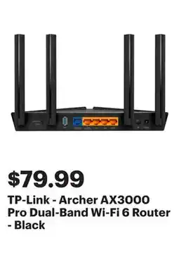 Best Buy TP-Link - Archer AX3000 Pro Dual-Band Wi-Fi 6 Router - Black offer