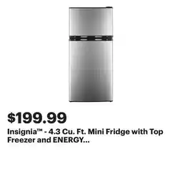 Best Buy Insignia - 4.3 Cu. Ft. Mini Fridge with Top Freezer and ENERGY STAR Certification - Stainless steel offer