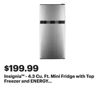 Best Buy Insignia - 4.3 Cu. Ft. Mini Fridge with Top Freezer and ENERGY STAR Certification - Stainless steel offer