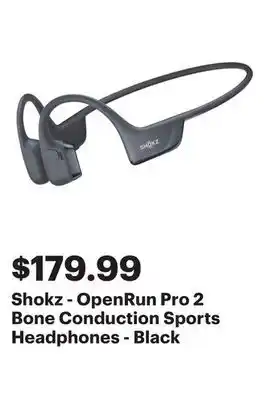 Best Buy Shokz - OpenRun Pro 2 Bone Conduction Sports Headphones - Black offer