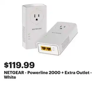 Best Buy NETGEAR - Powerline 2000 + Extra Outlet - White offer