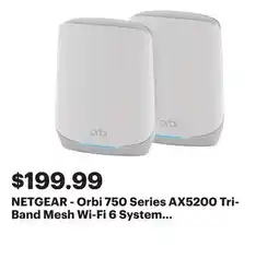 Best Buy NETGEAR - Orbi 750 Series AX5200 Tri-Band Mesh Wi-Fi 6 System (2-pack) - White offer