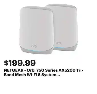 Best Buy NETGEAR - Orbi 750 Series AX5200 Tri-Band Mesh Wi-Fi 6 System (2-pack) - White offer
