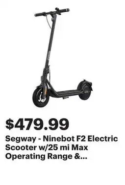 Best Buy Segway - Ninebot F2 Electric Scooter w/25 mi Max Operating Range & 18 mph Max Speed - Black offer