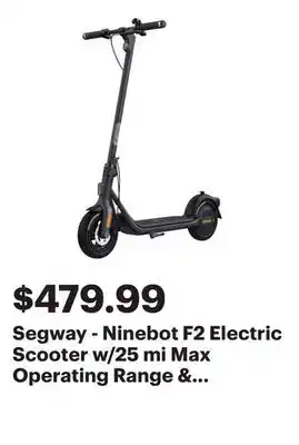 Best Buy Segway - Ninebot F2 Electric Scooter w/25 mi Max Operating Range & 18 mph Max Speed - Black offer