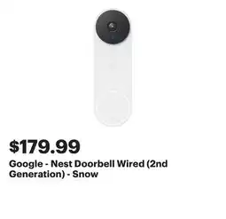 Best Buy Google - Nest Doorbell Wired (2nd Generation) - Snow offer