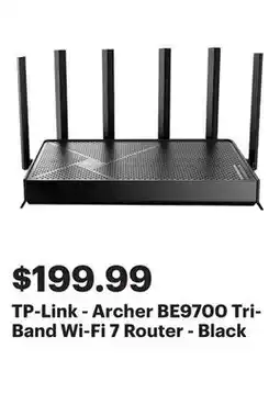 Best Buy TP-Link - Archer BE9700 Tri-Band Wi-Fi 7 Router - Black offer