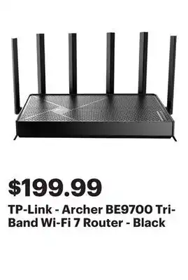 Best Buy TP-Link - Archer BE9700 Tri-Band Wi-Fi 7 Router - Black offer