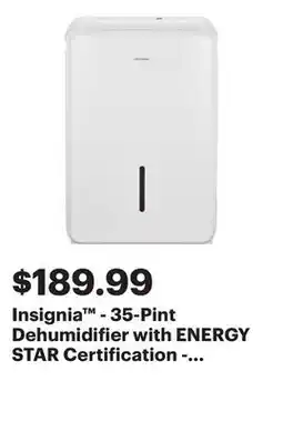Best Buy Insignia - 35-Pint Dehumidifier with ENERGY STAR Certification - White offer