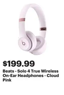 Best Buy Beats - Solo 4 True Wireless On-Ear Headphones - Cloud Pink offer