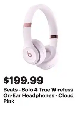 Best Buy Beats - Solo 4 True Wireless On-Ear Headphones - Cloud Pink offer