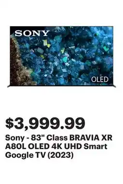 Best Buy Sony - 83 Class BRAVIA XR A80L OLED 4K UHD Smart Google TV (2023) offer