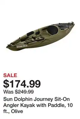 Tractor Supply Company Sun Dolphin Journey Sit-On Angler Kayak with Paddle, 10 ft., Olive offer