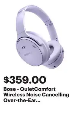Best Buy Bose - QuietComfort Wireless Noise Cancelling Over-the-Ear Bluetooth Headphones - Chilled Lilac offer