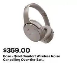 Best Buy Bose - QuietComfort Wireless Noise Cancelling Over-the-Ear Bluetooth Headphones - Sandstone offer