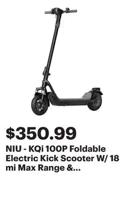 Best Buy NIU - KQi 100P Foldable Electric Kick Scooter W/ 18 mi Max Range & 17.4 mph Max Speed - Gray offer
