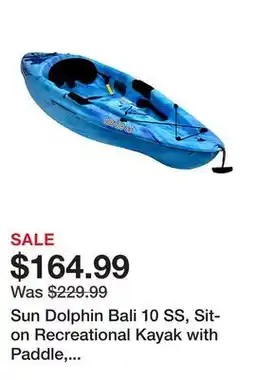 Tractor Supply Company Sun Dolphin Bali 10 SS, Sit-on Recreational Kayak with Paddle, Ocean Berry offer