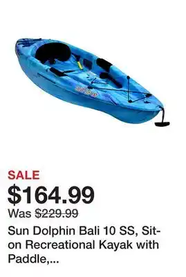 Tractor Supply Company Sun Dolphin Bali 10 SS, Sit-on Recreational Kayak with Paddle, Ocean Berry offer