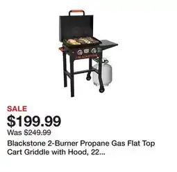 Tractor Supply Company Blackstone 2-Burner Propane Gas Flat Top Cart Griddle with Hood, 22 in., Black offer
