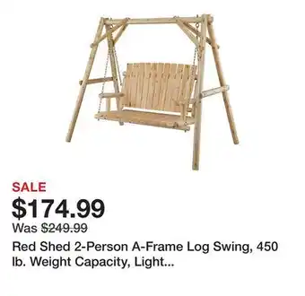 Tractor Supply Company Red Shed 2-Person A-Frame Log Swing, 450 lb. Weight Capacity, Light Color offer