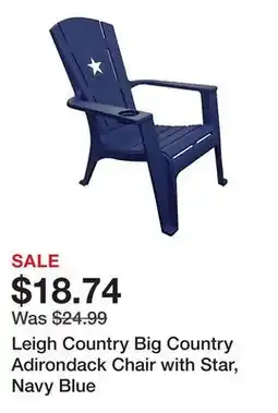 Tractor Supply Company Leigh Country Big Country Adirondack Chair with Star, Navy Blue offer