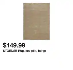 Ikea STOENSE Rug, low pile, beige offer